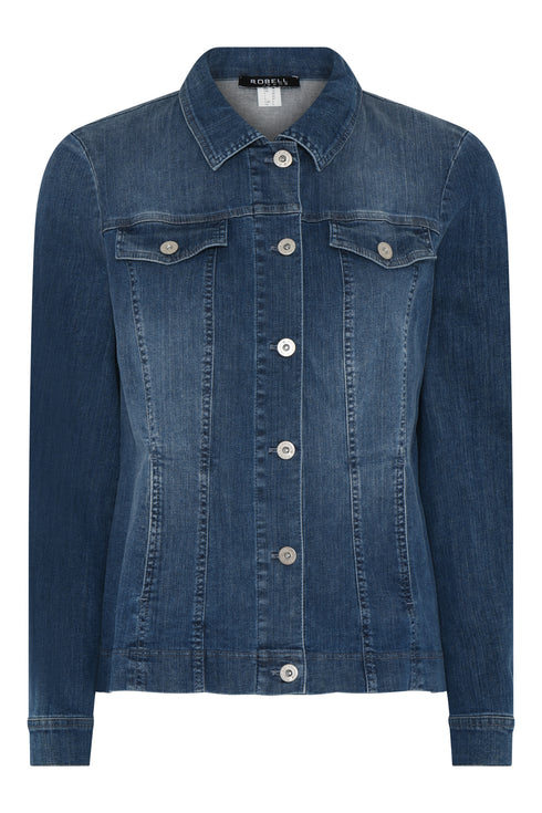 Robell Jacket Happy 60cm Women’s Fitted Denim Shirt Jacket 57632 54159